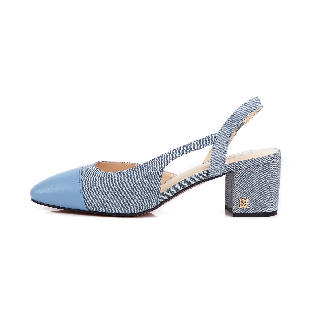 O&B รองเท้าหนังแท้ รุ่น FEMME HEELS IN LIGHT DENIM-11205SU11546F_H4BLXX