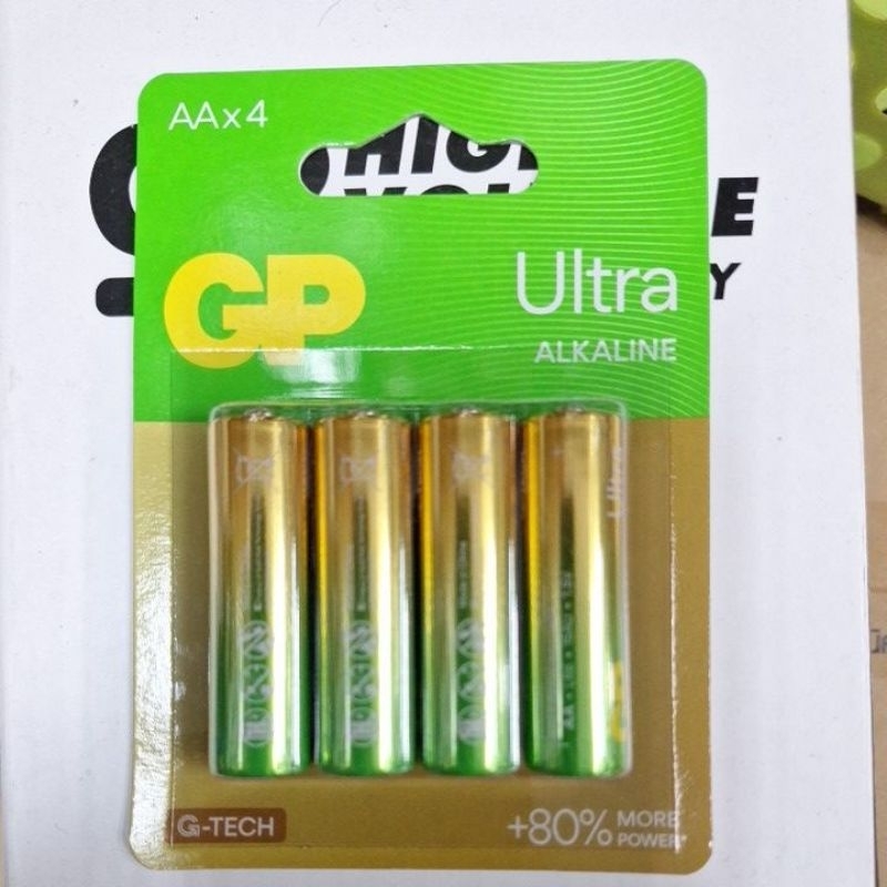ถ่าน GP Ultra Alkaline Size AA (LR6) 1.5V แพค 4 ก้อน ของแท้