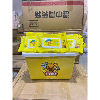 พร้อมส่ง ทิชชูเปียก 10 ห่อ (ห่อละ 80 แผ่น) แถมฟรีกล่องใส่ของอเนกประสงค์สุดน่ารัก ลายเป็ด ลายผึ้งsf90