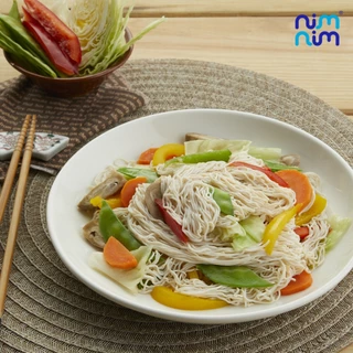 เส้นหมี่ไข่ขาว (ถุงฟ้า) ตรา นิ่มนิ่ม โปรตีนสูง 10 กรัม ไร้แป้ง ไร้ไขมัน