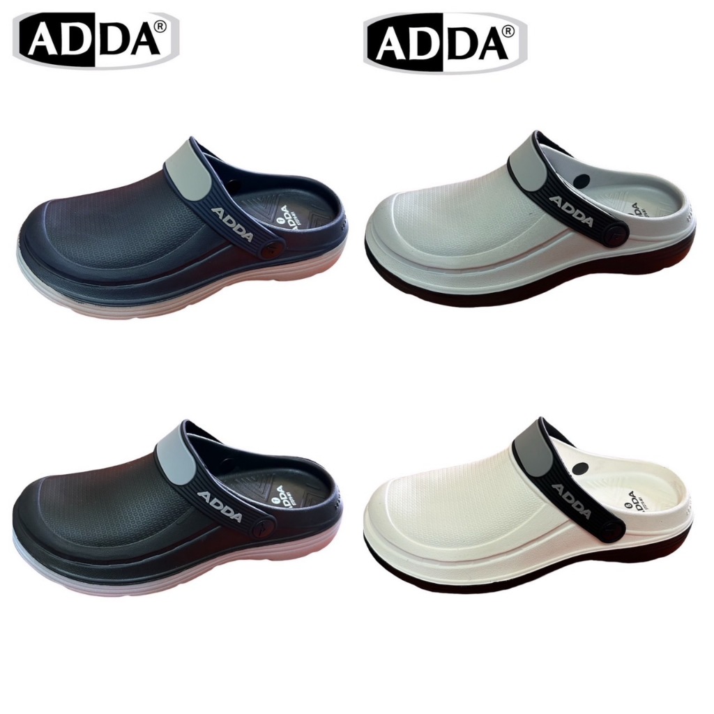 O รองเท้าแตะแบบสวมแอดด้า ADDA รุ่น 5TD76 ไซส์ 7-10 ลดจากราคาป้าย 425 สี ดำ กรม ขาว เทา