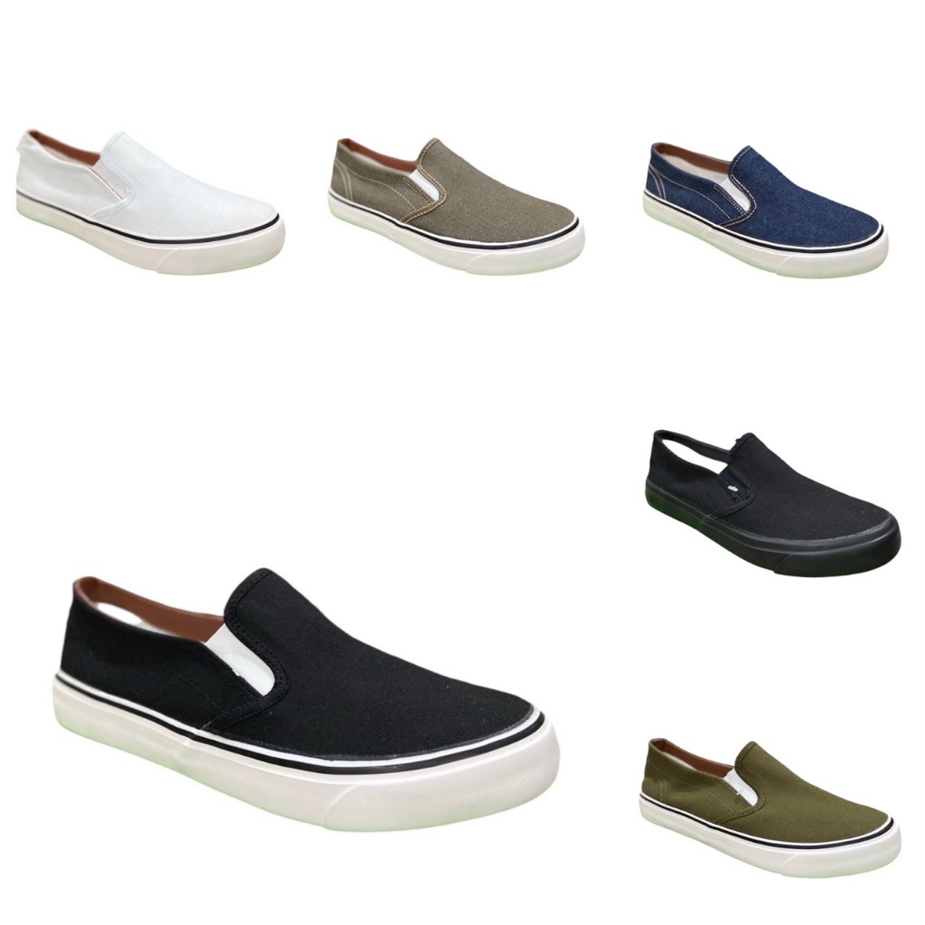 รองเท้าผ้าใบแบบไม่ผูกเชือก แบบสลิปออน โกล์ดซิตี้ Goldcity แบรนด์แท้ ของแท้  รุ่น GC-011-NS (PP28)
