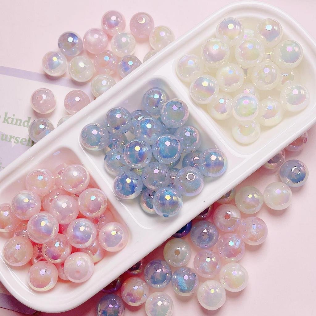 ลูกปัด กาแลคซี่ พาสเทล เคลือบ UV ขนาด 16mm อุปกรณ์เสริมงานฝีมือ งาน DIY สำหรับใช้ทำ พวงกุญแจ