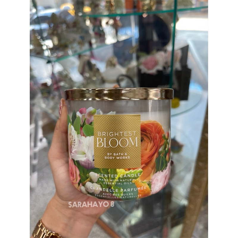 Bath & Body Works Brightest Bloom 3-Wick Candle 411g. ของแท้