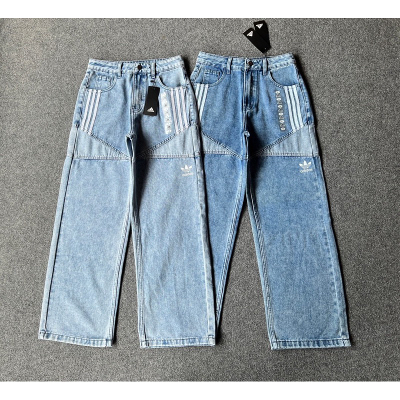กางเกงยีนส์ เอวสูง Adidas Denim Jeans