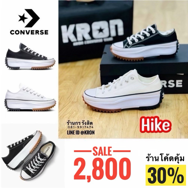 ลิขสิทธิ์แท้ 100% รองเท้าผ้าใบพื้นสูง 6cm CONVERSE RUN STAR HIKE OX