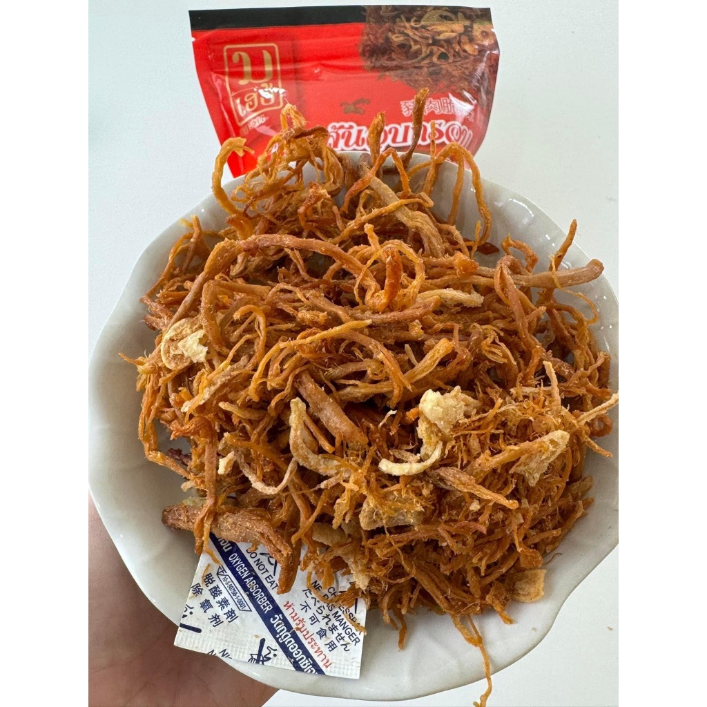 หมูฝอย หมูเส้นอบกรอบ ไร้น้ำมัน ต้นตำรับ "มู เฮง" กระปุก รูปที่ 3