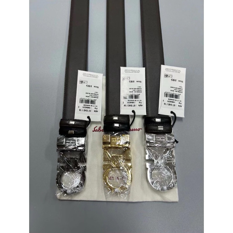 * เข็มขัด เฟอรากาโม Gancini belt ใช้ได้ 2 ด้าน ดำ/น้ำตาล มีหัว 3 สีให้เลือก สินค้าใหม่ ของแท้