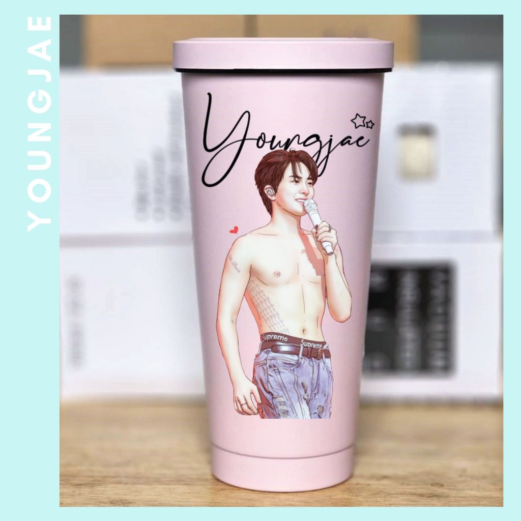 YD3. แก้วสกรีนรูปวาด UV ลายของทางร้าน Youngjae : Got7 : YoungjaeGot7 : ยองแจ : ยองแจGot7