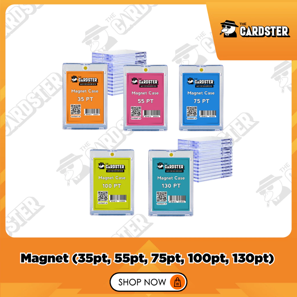 [พร้อมส่ง !!] [The Cardster] Magnet Cased 35PT-130PT ป้องกัน UV แม็กเน็ตใส หัวหมุดสีทอง ขนาด35pt-13
