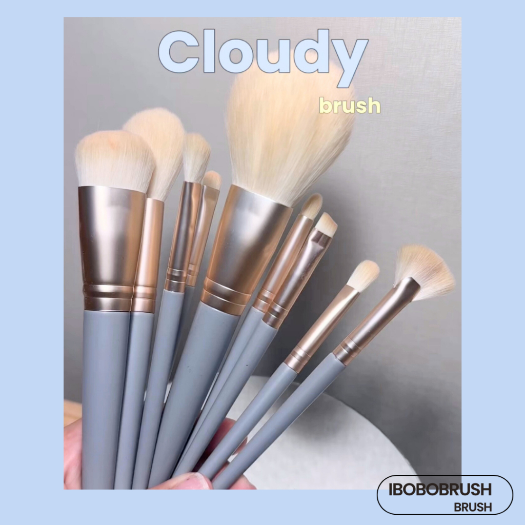 Cloudy brush set เเปรงเเต่งหน้าเซต 10 ชิ้น ขนนุ่ม Makeup Brush ปัดแป้ง เครื่องสำอางค์