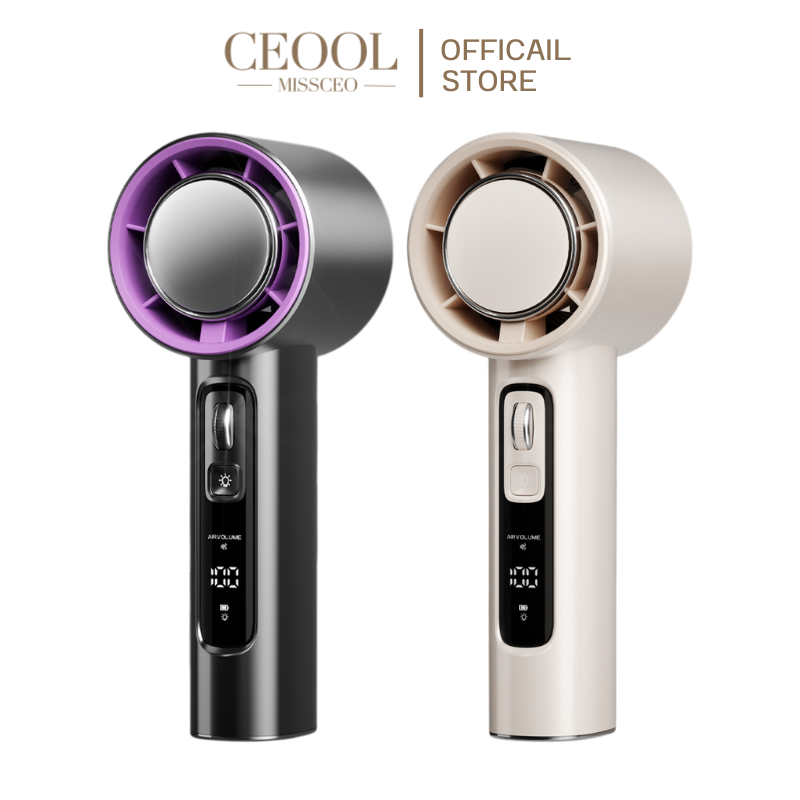 CEOOL พัดลมมือถือ ปรับระดับได้ 100 ระดับ พัดลมพกพา ไม่มีใบมีด ชาร์จใหม่ได้ ใช้งานได้ 15 ชม มีไฟฉาย มีแผ่นหอมอโรม่า