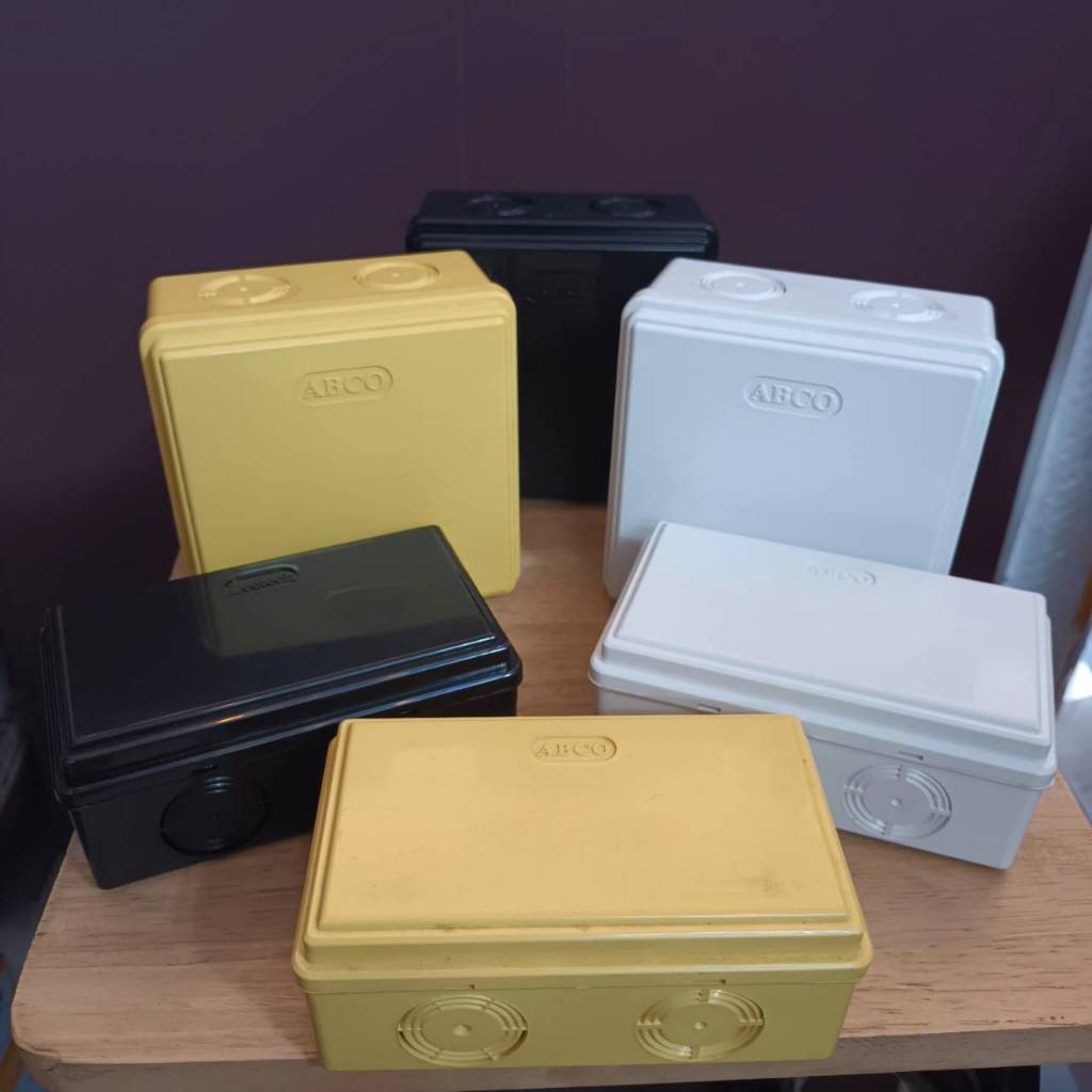 ของแท้100% ABCO บ็อก กล่องพักสาย สี ขาว เหลือง ดำ 2x4 4x4 รูปที่ 3