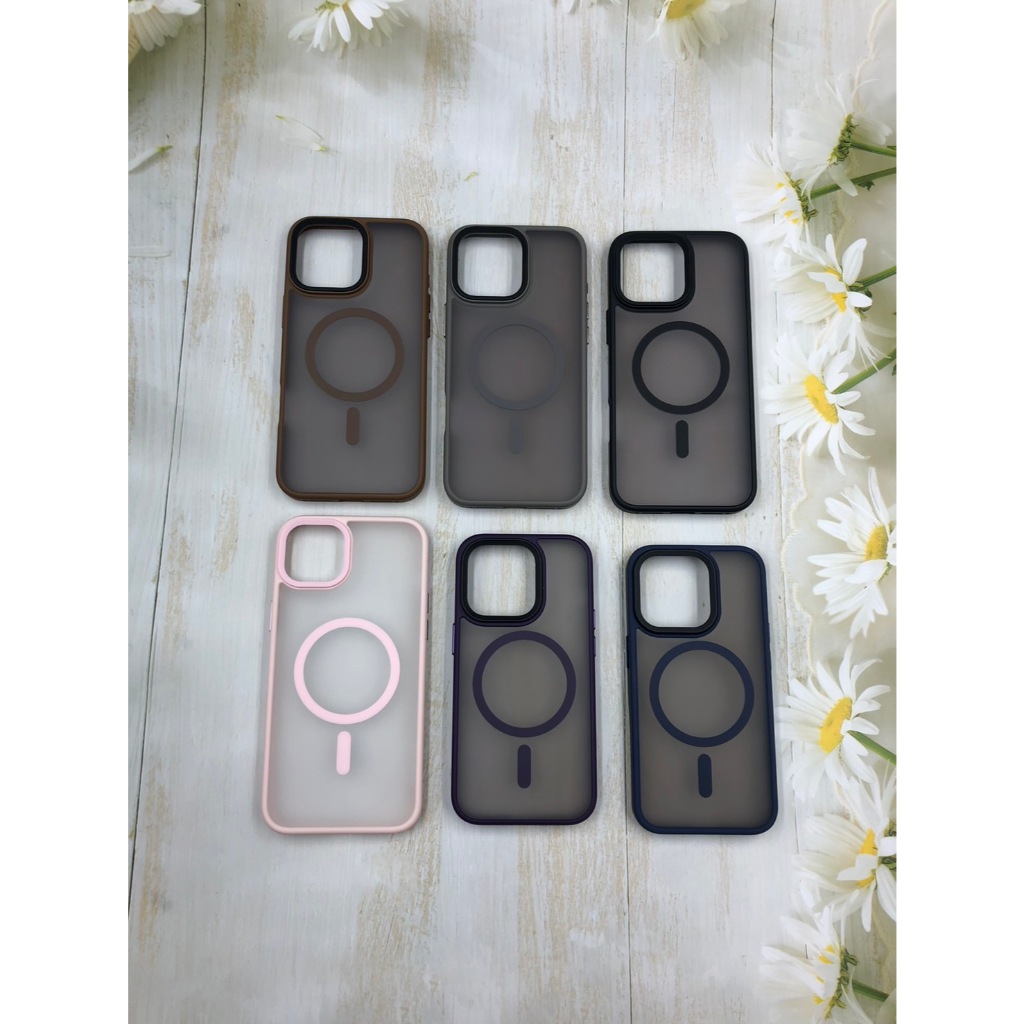 DECON DC02-MAG Case เคสหลังขุ่น ขอบสี ชาร์จแม่เหล็ก เคสสำหรับiphone 16 / 15 /14/ promax