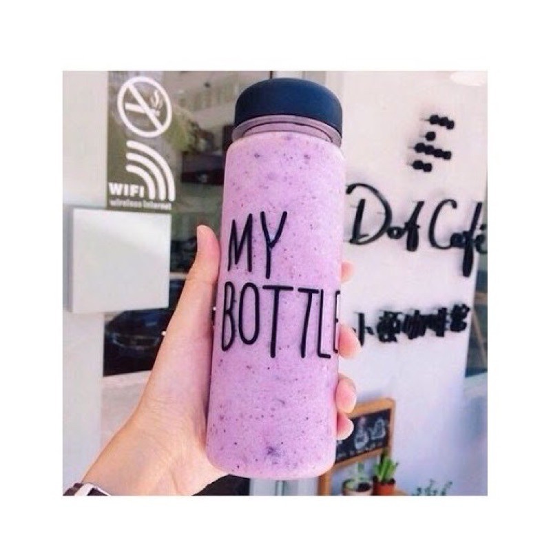 AD159_Shop ขวดน้ำ My bottle พลาสติก 500มล.ยกลัง 100 ชิ้น คละสี มีตัวกรอง ฝาปิด พกพา นักศึกษาA123-100 - รูปที่ 4