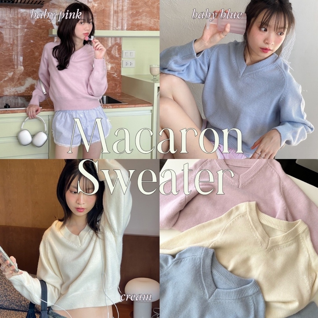 Choosedress A8285 Macaron Sweater เสื้อไหมพรมเเขนยาว