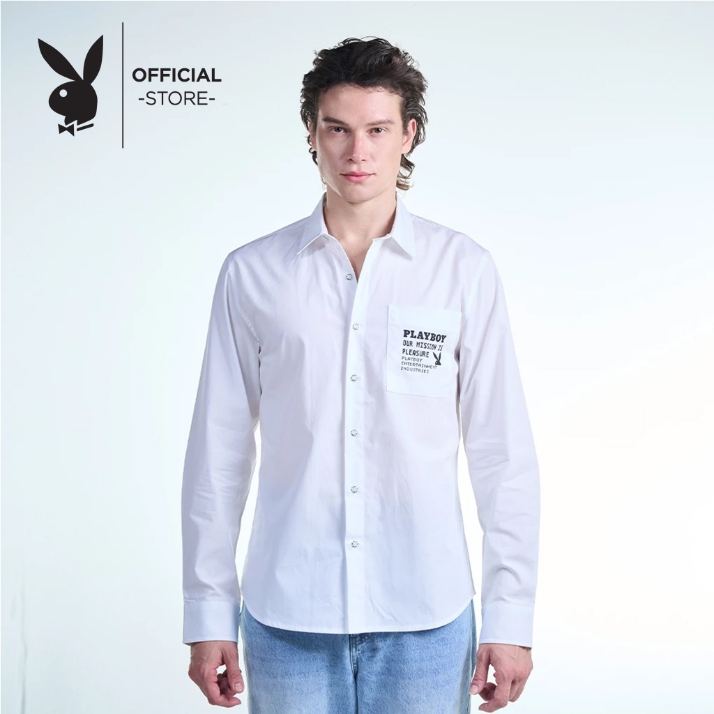 PLAYBOY เสื้อผ้าผู้ชาย/เสื้อ/เสื้อเชิ้ต รุ่น P1MT249SF004WH