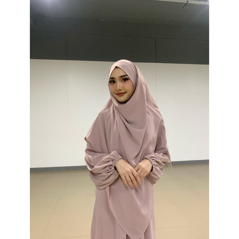 Hijab Khimar ฮิญาบฝรั่งเศล  ผ้าคลุม ใส่แบบปิดหน้าและเปิดหน้า 2 in one