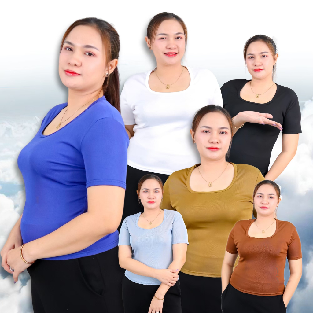 212# 2XL เสื้อยืด สาวอวบ งานคอเหลี่ยม ชายเสื้อทรงครอปสั้น เนื้อผ้าร่อง สีพื้น ยืดได้เยอะ