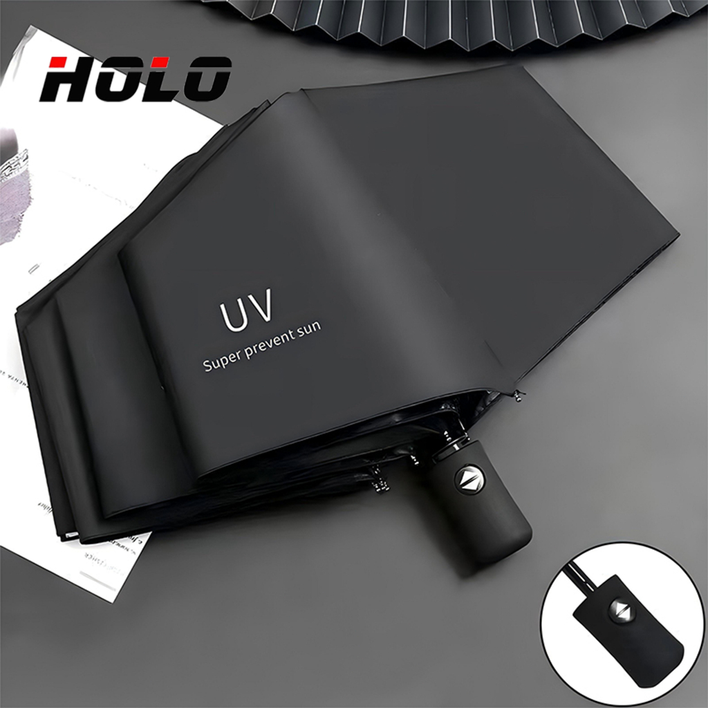ร่มพับอัตโนมัติ อัตโนมัติ UV สำหรับวันที่แดดจัดและฝนตกคุณภาพร่ม UV เสริมโครง (8 กระดูก)