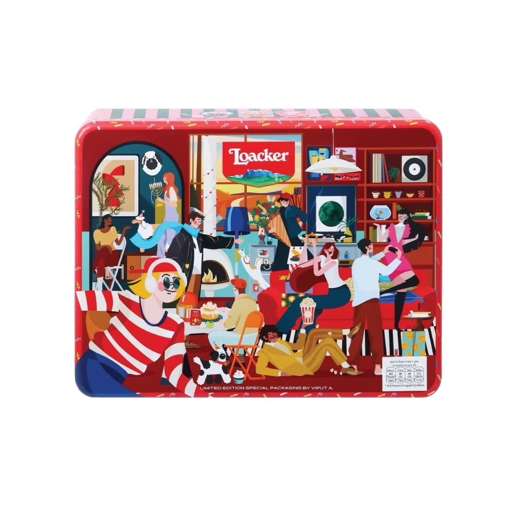 Loacker Viput A. Gift Tin ล็อคเกอร์ เวเฟอร์ คลาสสิค กิ๊ฟทิน 140/185ก.กล่องกิฟท์เซ็ท ขนมปีใหม่ Sundae Kids