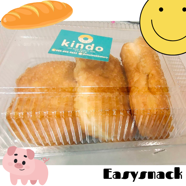 ขนมปัง ไส้หมูหยอง ชุบเกล็ดขนมปังทอด ขนมปังหมูหยอง (3 ชิ้น/กล่อง)