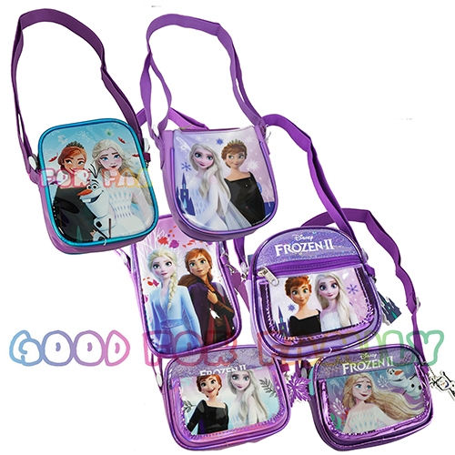 กระเป๋าสะพายข้าง Frozen Anna Elsa Olaf สีชมพู โฟรเซ่น อันนา เอลซ่า โอลาฟ