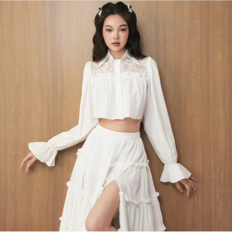 ส่งต่อ Tipblu.vn ชุดเซ็ท กระโปรงยาว แบรนด์เวียดนาม (S)