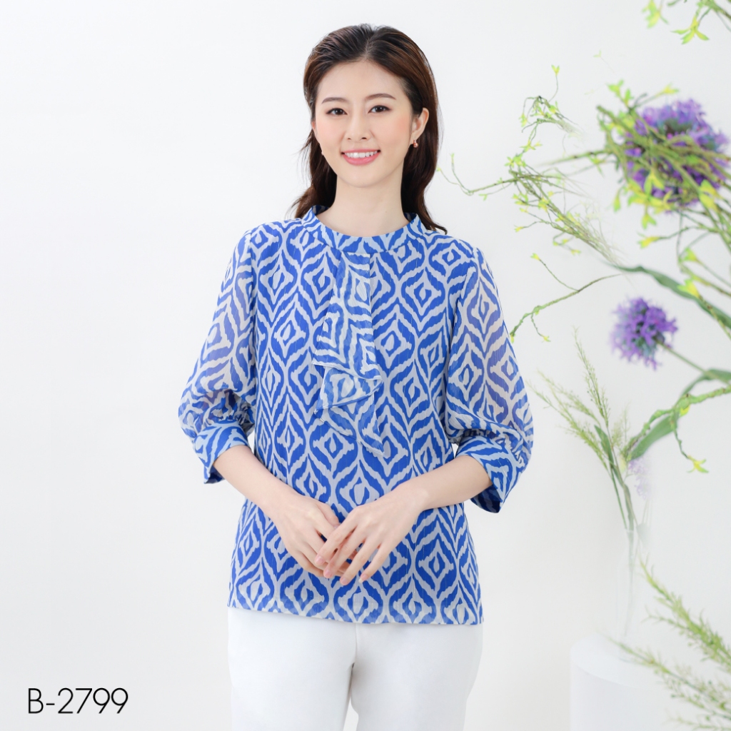 MIKIKO Blouse MI-B2799 ชีฟองเมททาลิค แขนยาว IGPU24-7