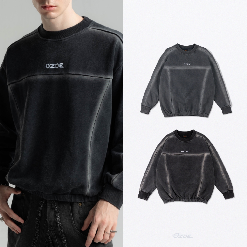 OZDE. - เสื้อสเวตเตอร์ เเขนยาว ผ้าฟอก รุ่น OZDE MOON SWEATER