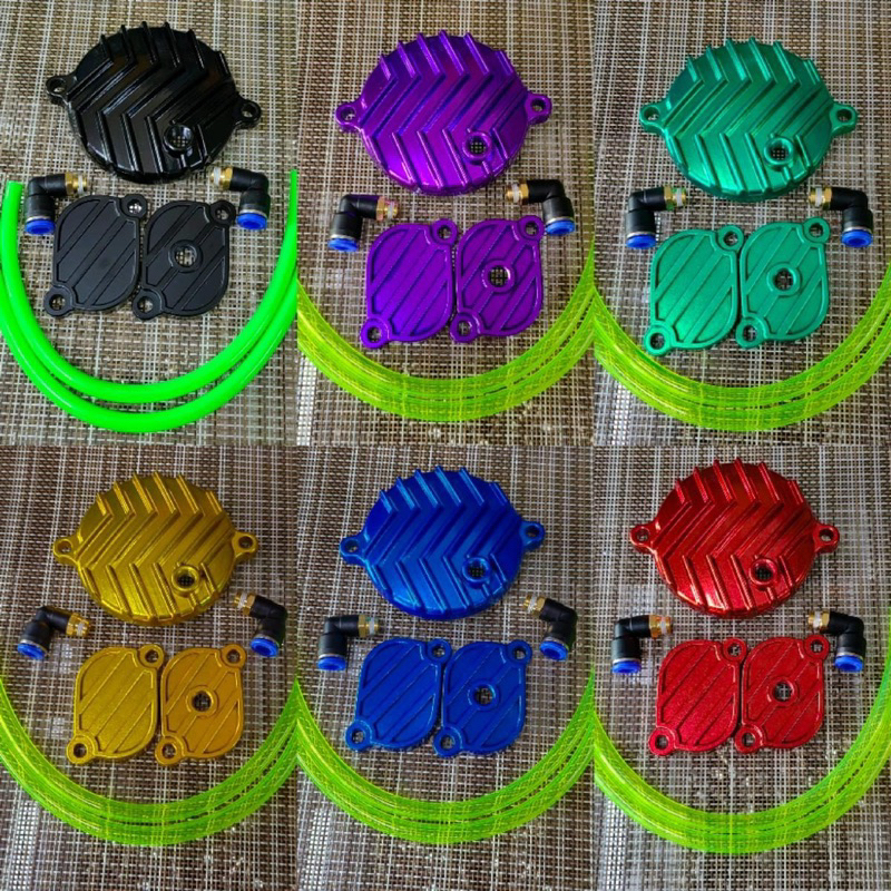 ฝาปิดโซ่ราวลิ้น+ฝาวาล์ว พร้อมหัวฟิตติ้งและสายระบาย Wave125ปลาวาฬ(2012-2022) MSX125 2วาล์ว มอเตอร์ไซค์ Motorcycle