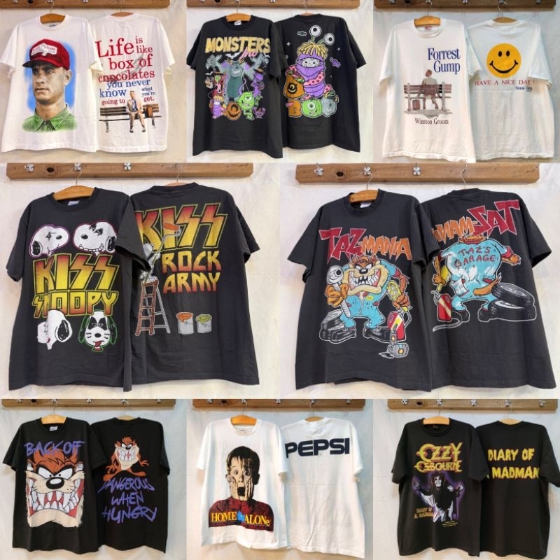 เสื้อวินเทจ การ์ตูนเอนิเมะ งานวง ผ้าเฟต งานใหม่