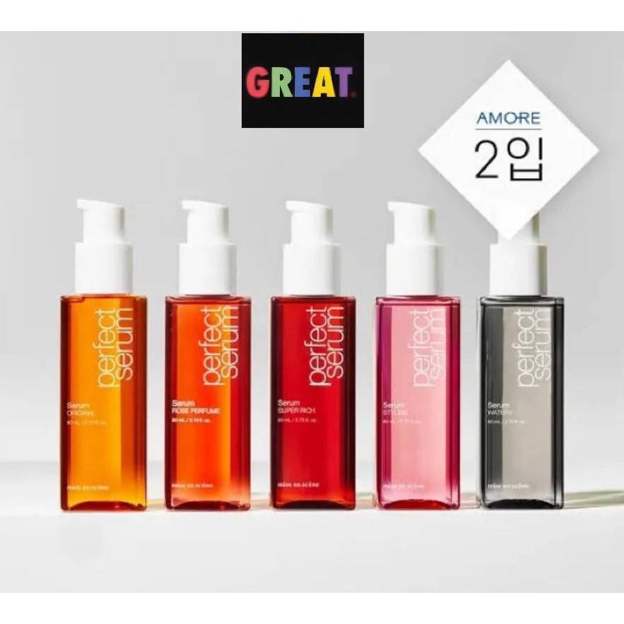 แพคเกจใหม่ น้ำมันใส่ผม น้ำมันบำรุงผม Mise Enscene Perfect Serum 80ml เซรั่มบำรุงผม จากเกาหลี แท้ 100%