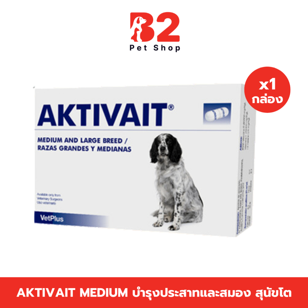 Aktivait Medium And Large breed  อาหารเสริมบำรุงสมองสำหรับสุนัขพันธุ์กลางและใหญ่