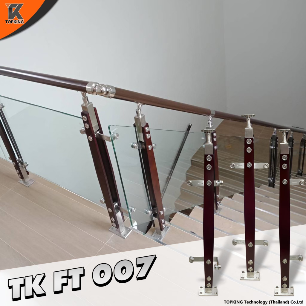 เสาบันได Stainless เสาราวกระจก เสายึดบันได ราวบันได เสายึดบันได TK FT007