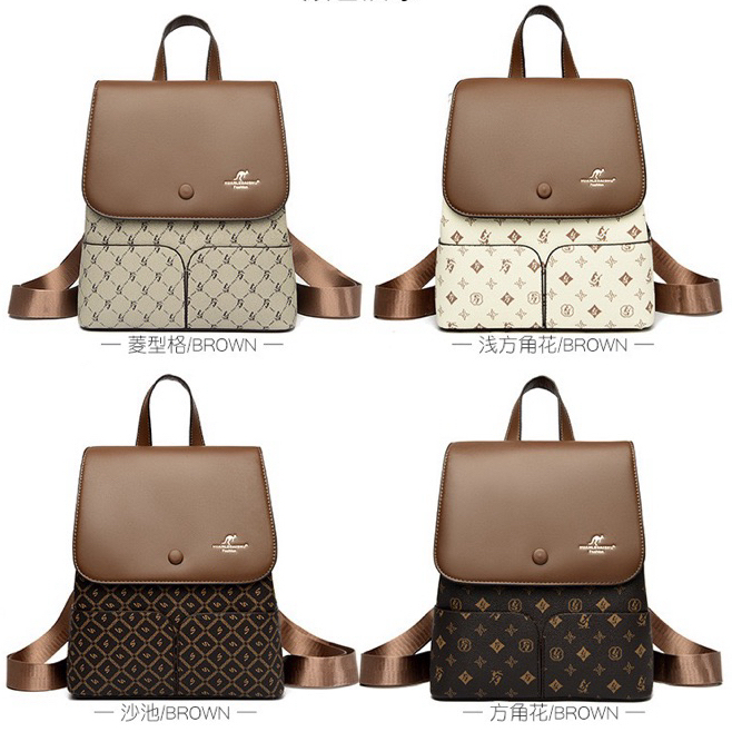 กระเป๋าเป้ผู้หญิง สะพายหลัง จิงโจ้หนังพีวีซีกันน้ำ New s.j.bag(รหัส1243#)