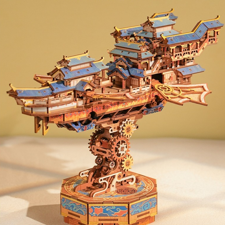 ส่งด่วนกทม. ของเล่น เรือบิน DIY Wind Voyager ตัวต่อไม้ ของขวัญ ของแต่งบ้าน มีเพลง Tonecheer TQ421