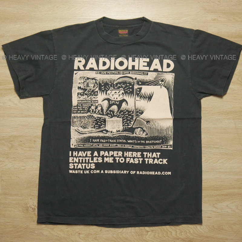 RADIOHEAD I HAVE A PAPER HERE Bio Washed เสื้อวินเทจ เสื้อทัวร์ วงร๊อค heavy vintage shirt