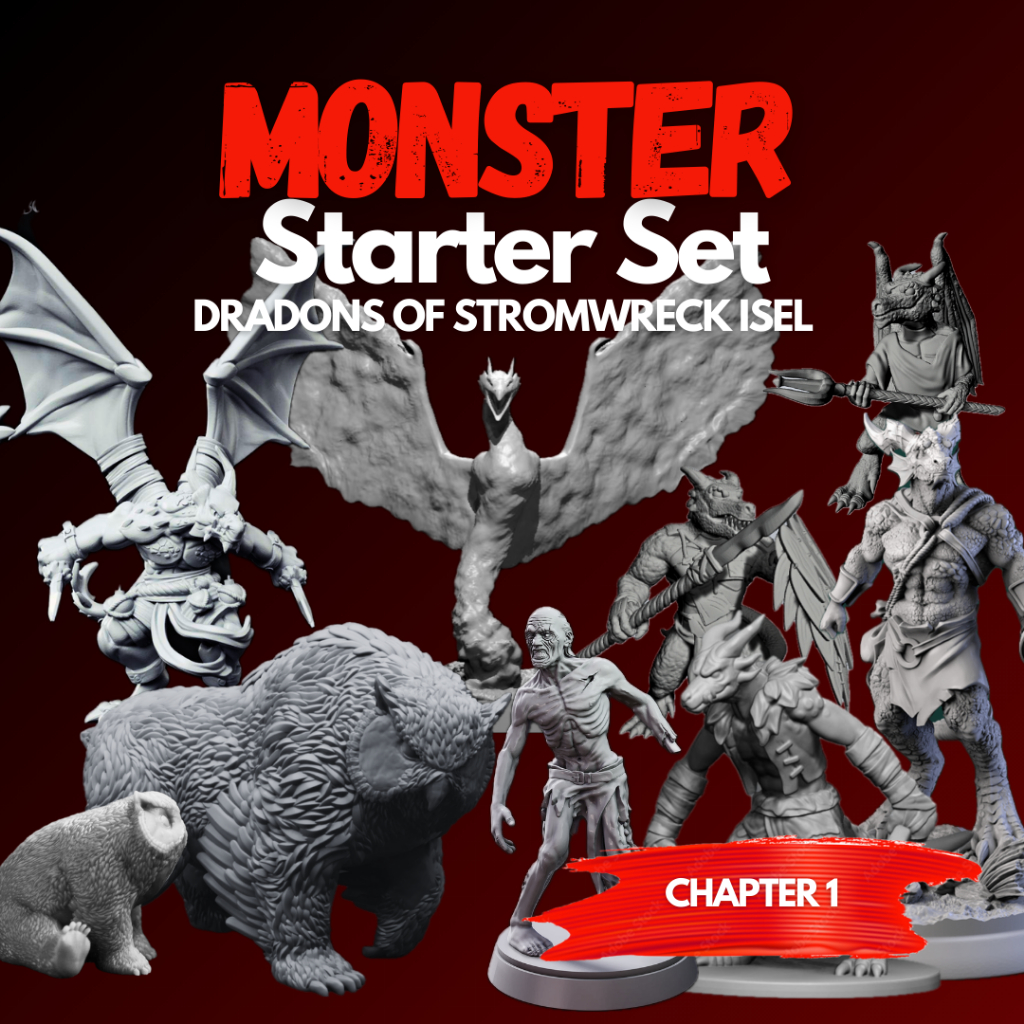 DND Monster Starter Set CHAPTER 1 (งานเรซิ่นสีเทา)