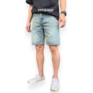 JEANSEXPRESS 28”-40”Shorts Jeans กางเกงยีนส์ขาสั้นชาย ทรงเหนือเข่า สีบลูฟอกซีด เป้าซิป รับชำระปลายทาง