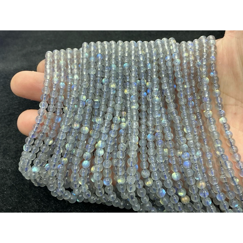 ลาบราโดไลต์เกรดA ขนาด4มิลลิเมตร (4mm Labradorite)