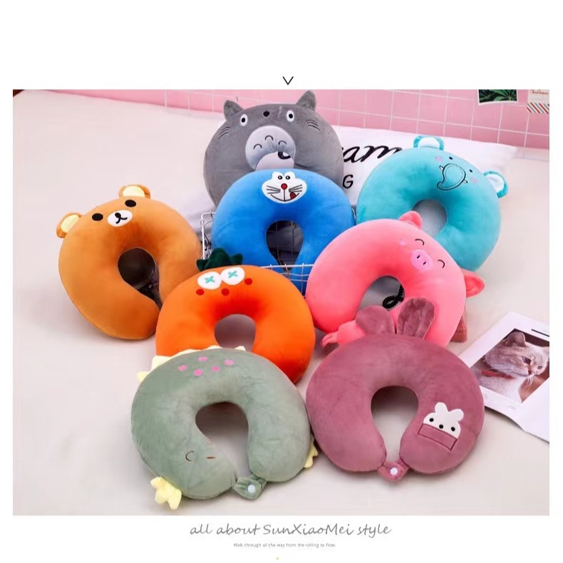 หมอนรองคอ แบบพกพา ลายน่ารัก นุ่ม ลดอาการปวดต้นคอเวลาเดนทาง