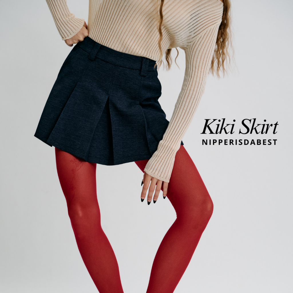 NIPPERISDABEST รุ่น Kiki Skirt กระโปรงกางเกง ผ้า denim สีเข้ม