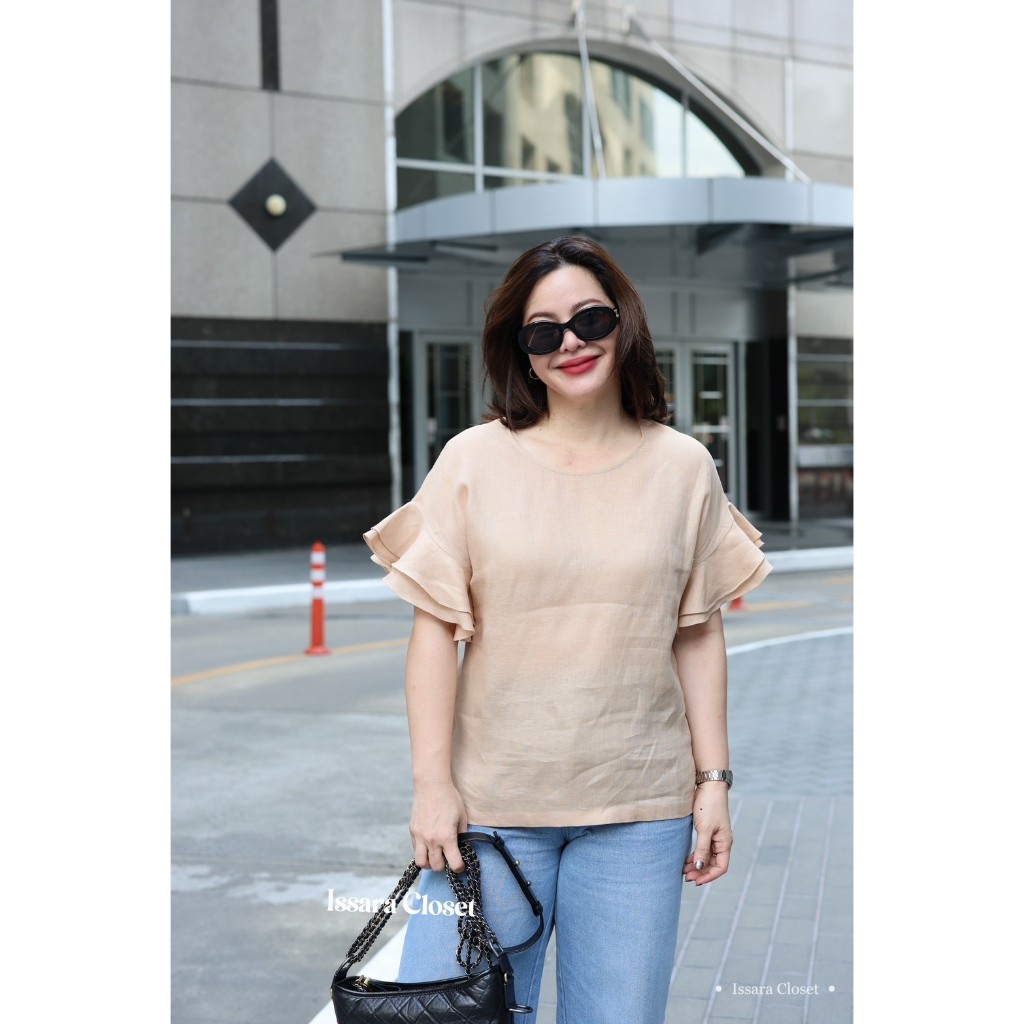เสื้อลินิน รุ่น Numwan #สีอัลมอน