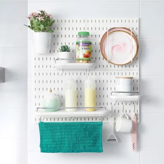 แผ่นวางของติดผนัง 56*56*0.5cm กระดานแขวนของ Pegboard แผ่นใหญ่ วางของมากขึ้น
