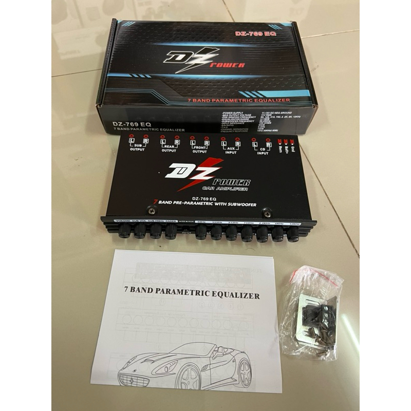 379บาท ปรี 7แบนด์ ติดรถยนต์ ยี่ห้อ DZ รุ่น DZ-769EQ ปรับแต่งเสียงกลาง แหลม เบส
