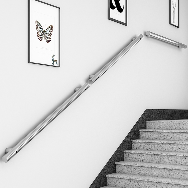 สแตนเลส ราวจับ กันลื่น สําหรับติดผนังบันได บันได ติดตั้งง่าย สําหรับบันได ในร่ม ระเบียง ราวบันได 1 ส่วน