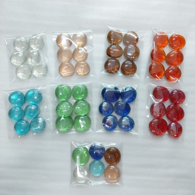 ลูกแก้วแบนใหญ่ ขนาดประมาณ 2.5-3.2ซม. แพค6เม็ด_neotop