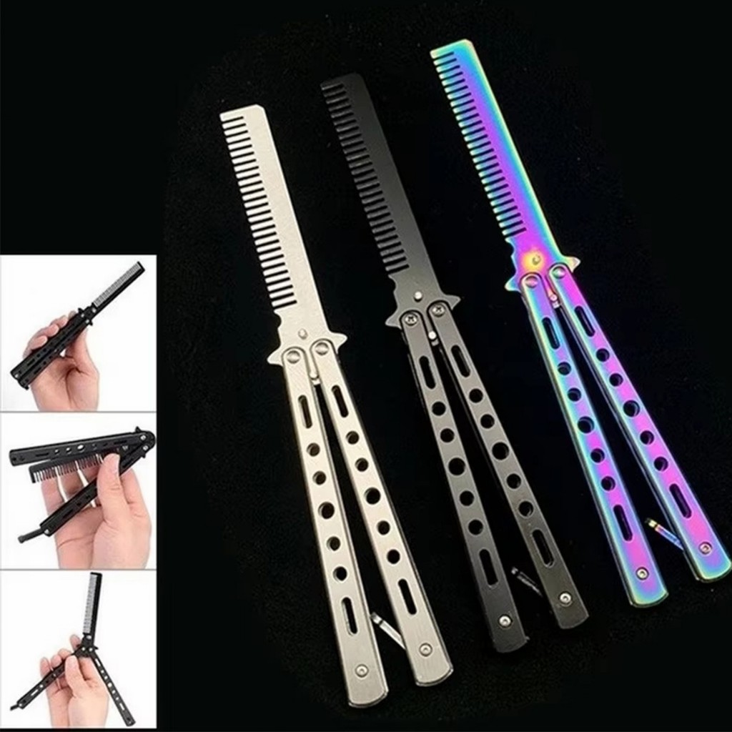 หวีปีกผีเสื้อ หวีพับ สำหรับช่างตัดผม ยาว22ซม.พกพาสะดวก - รูปที่ 3