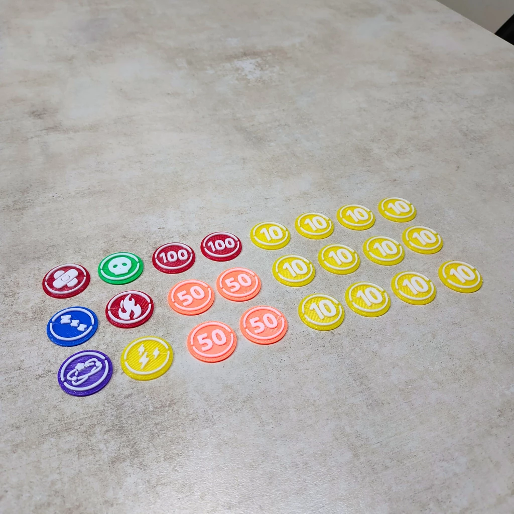 Pokemon TCG Tokens และ Damage Counters – ชุดโทเคนสำหรับการเล่นเกมการ์ดโปเกมอน [3D Print]